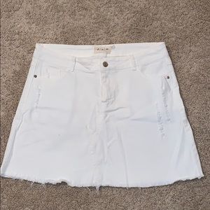 White Denim Skirt